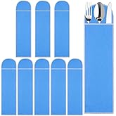 Weewooday Silver Storage Bags Anti Tarnish Silverware Sleeves Blue Flatware Silverware Storage Box Protector Bags Proof Cloth Flatware Organizer for Kitchen Teaspoon Cutlery Utensil(8 Pieces)
