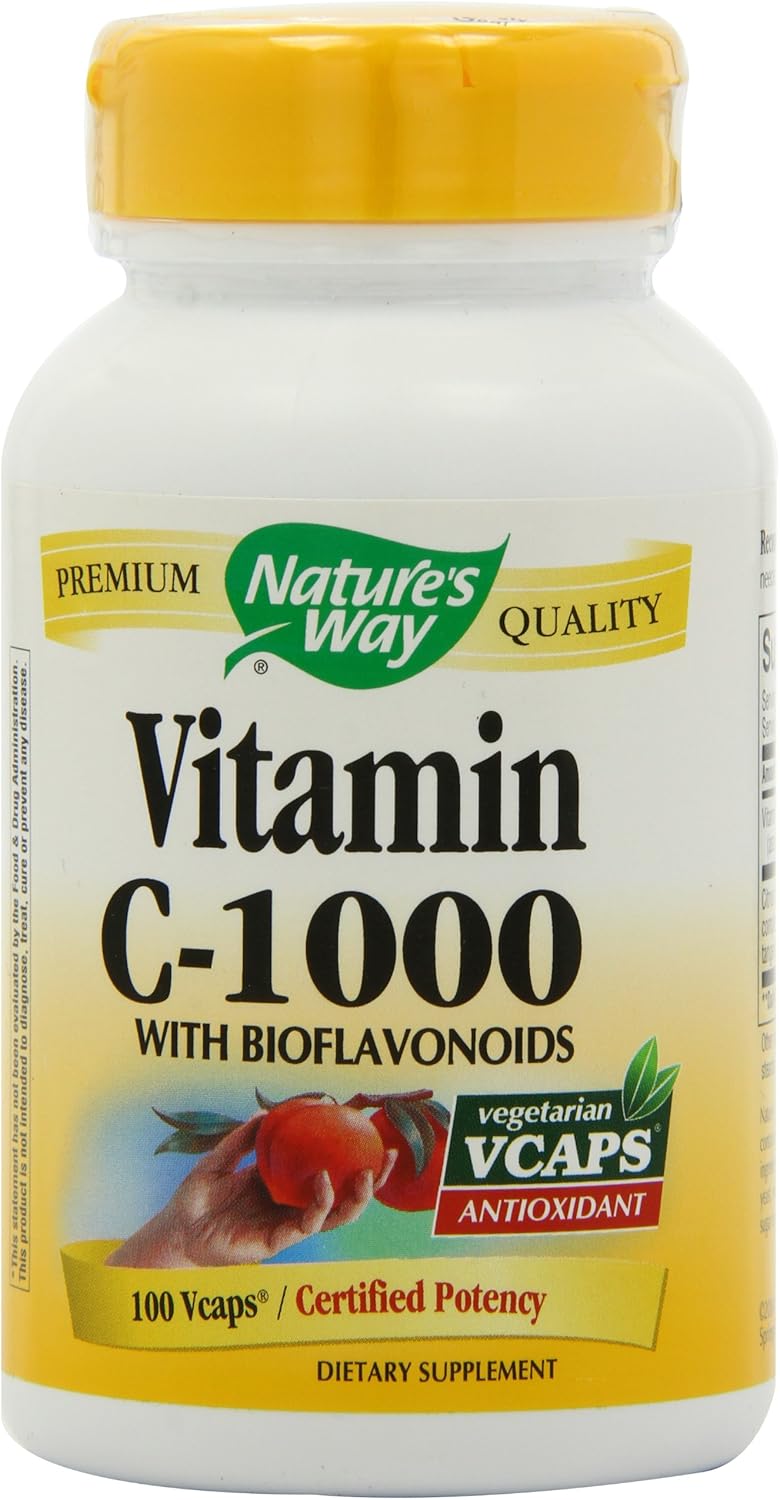 Amazon Com Nature S Way Vitamin C With Bioflavonoids 1000 Mg Vitamin C Per Serving 100 Capsules Health Personal Care