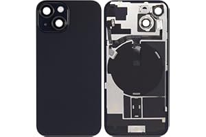 NuFix Back Glass Replacement for iPhone 15 6.1" Battery Door with NFC Wireless Charging Coil Flashlight Flex and Metal Plate 