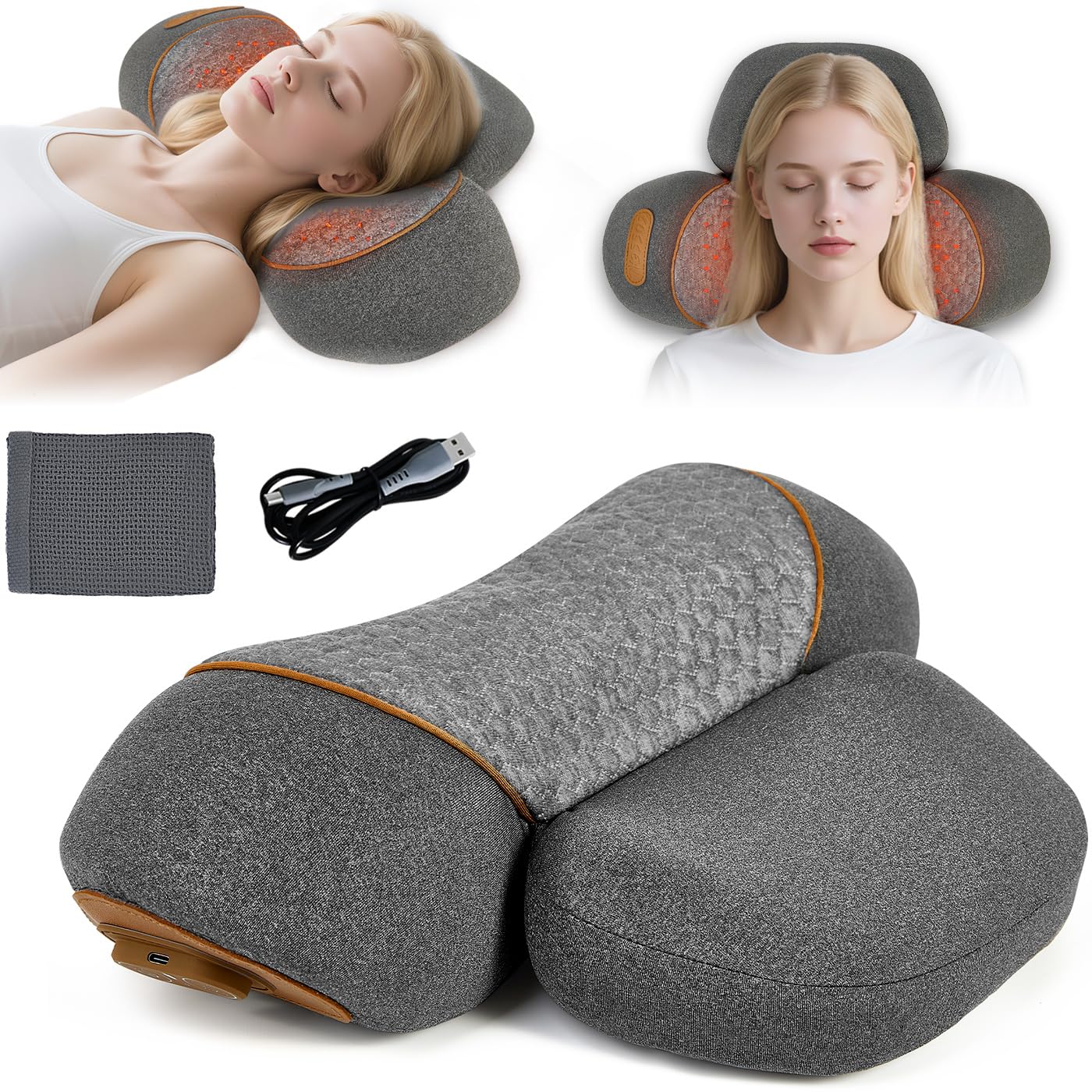Photo 1 of *USED*
FAMKCY 3-in-1 Rechargeable Neck Massage Pillow - Pillow-Style Correction Massager, Relieves Shoulder and Neck Pain, Features Heating and Vibration Pressure Functions, Cervical Spine Therapy Pillow