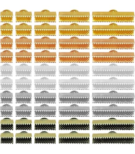 25mm Rose Gold Ribbon End Clamps With Loop End Fastener Ribbon Cord...