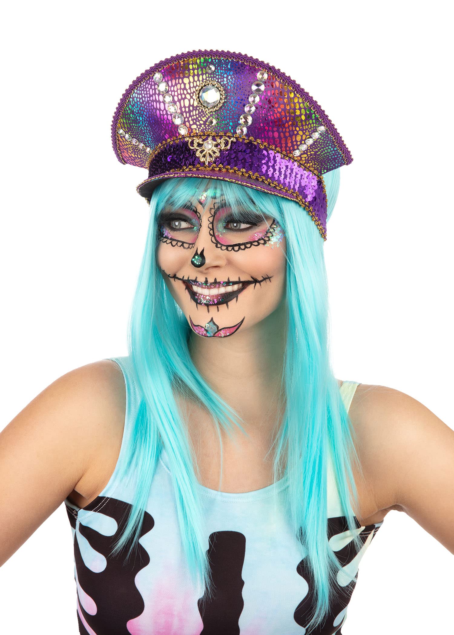 Purple Power Military Festival Hat (Pack of 1) - Durable & Vibrant Design, Perfect Accessory for Concerts, Raves, Events & Outdoor Adventures Halloween