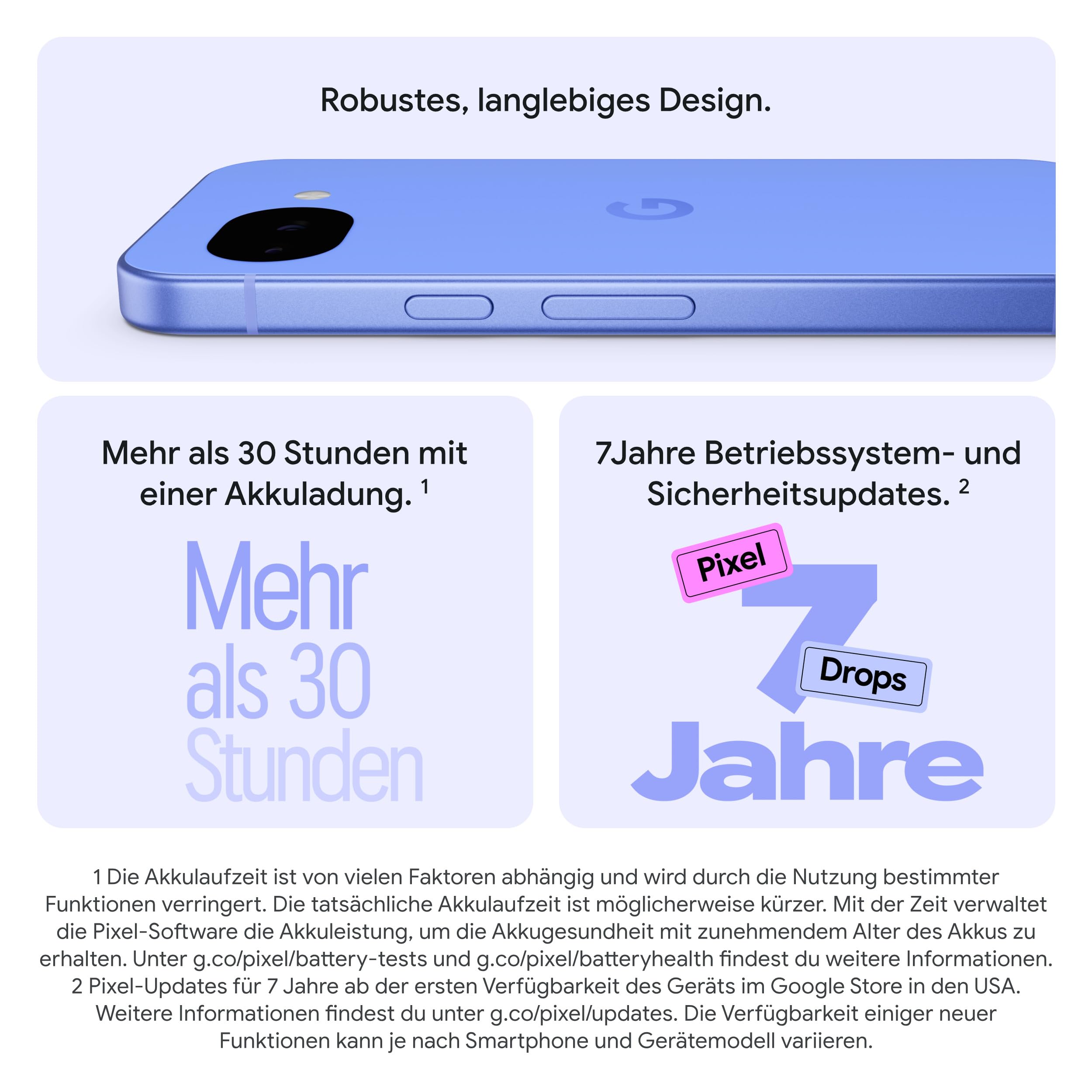 Google Pixel 10a – 7 Jahre Pixel Drops, mehr als 30 Stunden Akkulaufzeit, Kamera-Coach, Gemini Live, Pixel-Sicherheitsfunktionen - Berry, 128GB 5