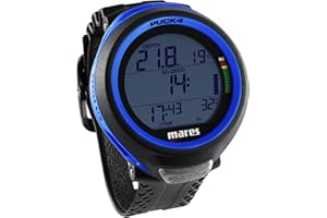 Mares Puck 4 Wrist Dive Computer | Entry-Level Watch-Style One Button Control Underwater Scuba Diving Computer, Black/Blue