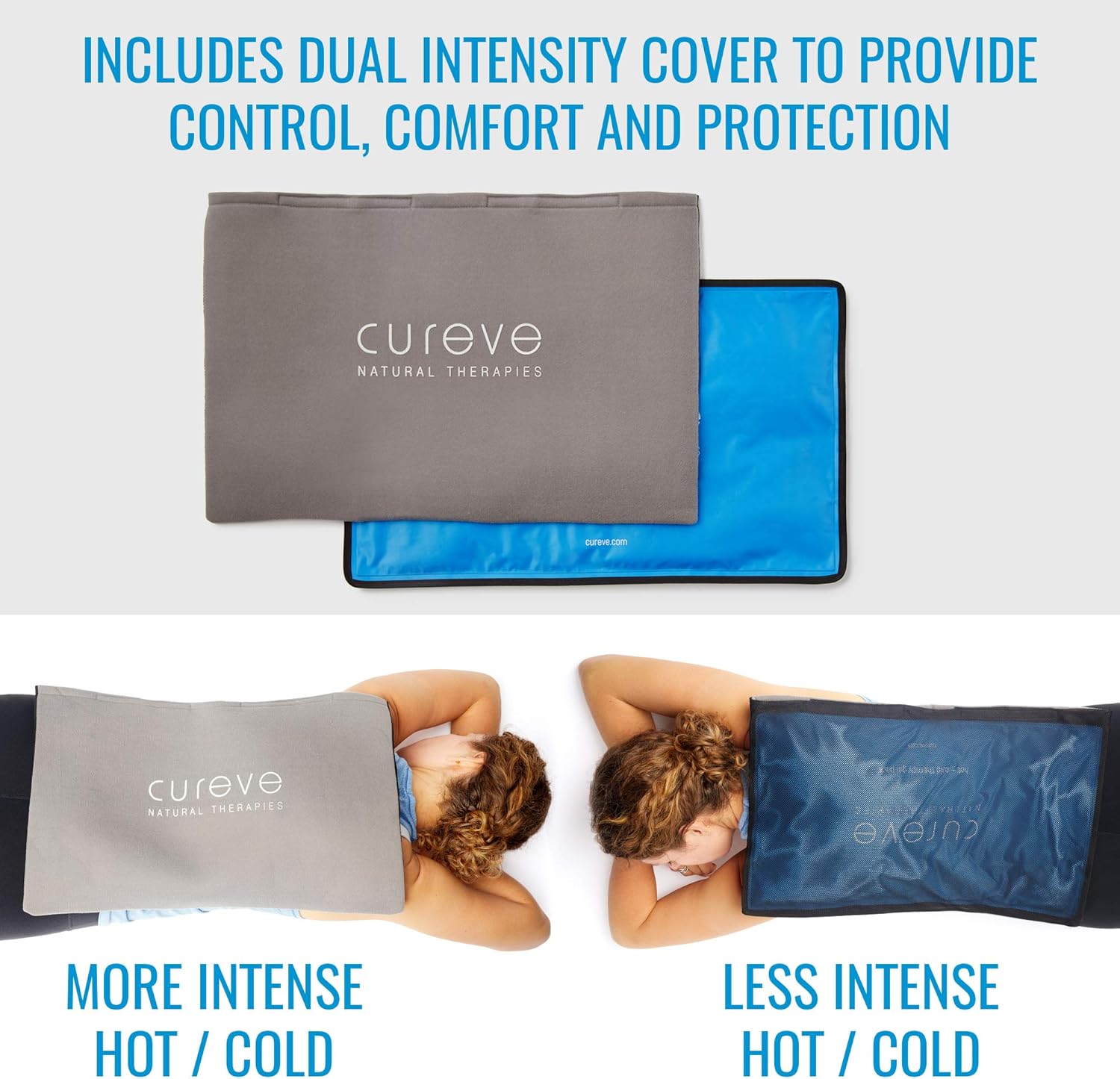 Extra Large Hot and Cold Therapy Gel Pack with Cover by Cureve (21" x 13") - Reusable Ice Pack for Injuries, Aches and Pain on Back, Legs, Shoulders and Arms: Health & Personal Care