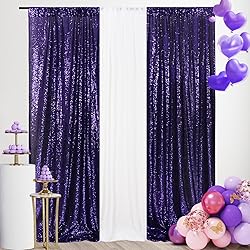 SquarePie Sequin Backdrop 2FT x 8FT 2pcs Purple