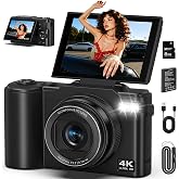 4K Digital Camera for Photography, 64MP Vlogging Camera for YouTube | 180&deg; Flip Screen, 18X Zoom UHD Autofocus Video Camara, Compact Camera with Micro SD Card for Teens, Boys &amp; Girls, Beginners
