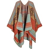 PAMEILA Women's Shawl Wraps Open Front Poncho Cape Oversized Sweaters Casual Cardigan Shawls for Fall Winter