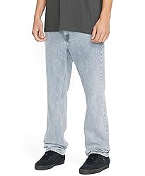 Volcom Men's Solver Denim Jean, Carolina Blue, 28x34