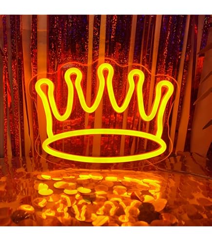 Chi-buy Crown LED Neon Sign Cute Neon Lights, USB Powered Neon