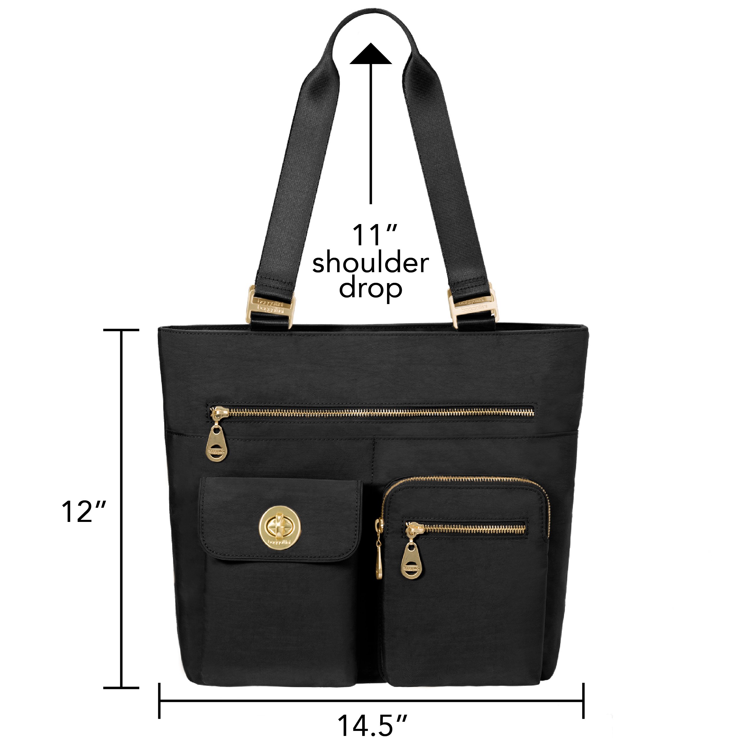 Galleon Baggallini Tulum Travel Tote Bag, Black, One Size