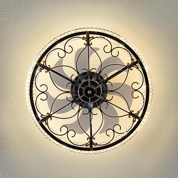 HUIXUTE CAGED CEILING FAN WITH LIGHTS REMOTE CONTROL, 6 SPEEDS 3 COLOR FARMHOUSE INDUSTRIAL CEILING FAN WITH LIGHT FOR KITCHEN BEDROOM LIVING ROOM
