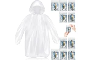 MZYIWUU 10 Pack Disposable Rain Ponchos for Adults, Card-Sized Emergency Ponchos Family Pack with Hood for Travel