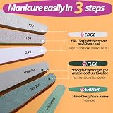 Teenitor 6pc Nail File Set 100/180/240 Grit Buffers Emery Board 1000/4000 Shine view 2