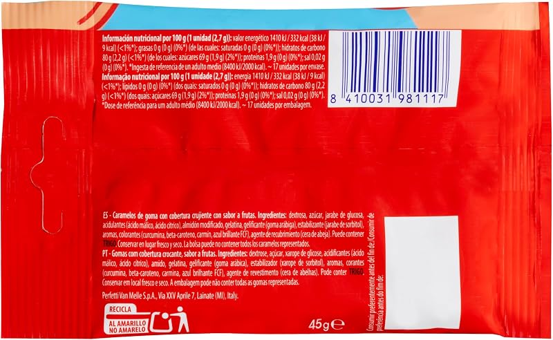Mads Fruits, Caramelos de Goma Crujientes Sabor Frutal, 12 uds