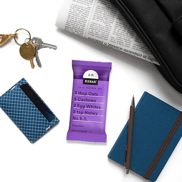 RXBAR A.M. PROTEIN BARS, GLUTEN FREE SNACKS, BREAKFAST SNACKS, CHOCOLATE, 9.7OZ BOX (5 BARS)