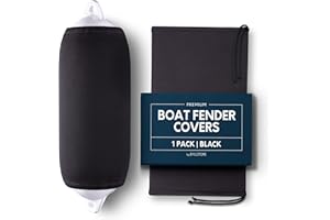Byllstore Boat Fender Covers | Several Size Options Available | Black & Navy Blue | 1, 2 & 4-Pack | Polyester (1-Pack, Black, 8″ x 22″)