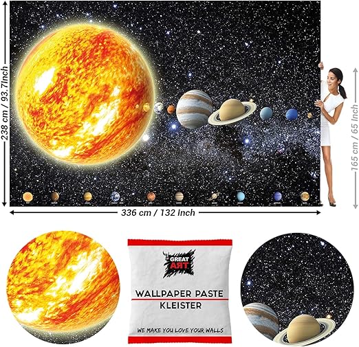 Great Art Photo Wallpaper Planets Solar System Decoration 1323x937in 336x238cm Wallpaper 8 Pieces Includes Paste