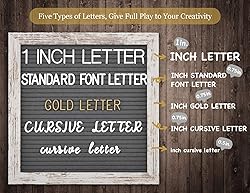 Double Sided Felt Letter Board with Rustic Wood