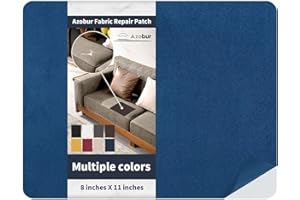 Azobur Velvet Patch,Self-Adhesive Rectangular Flannel Fabric Patch,Multicolor Available Anti Scratch Velvet 8X11 Inch Peel and Stick for Sofas, Automotive Interior, Handbags,and Pillow (Blue)