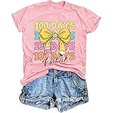 100 Days of School Shirt Women Happy 100th Day of School Cute Teacher Graphic Tshirt Back to School Tee Tops