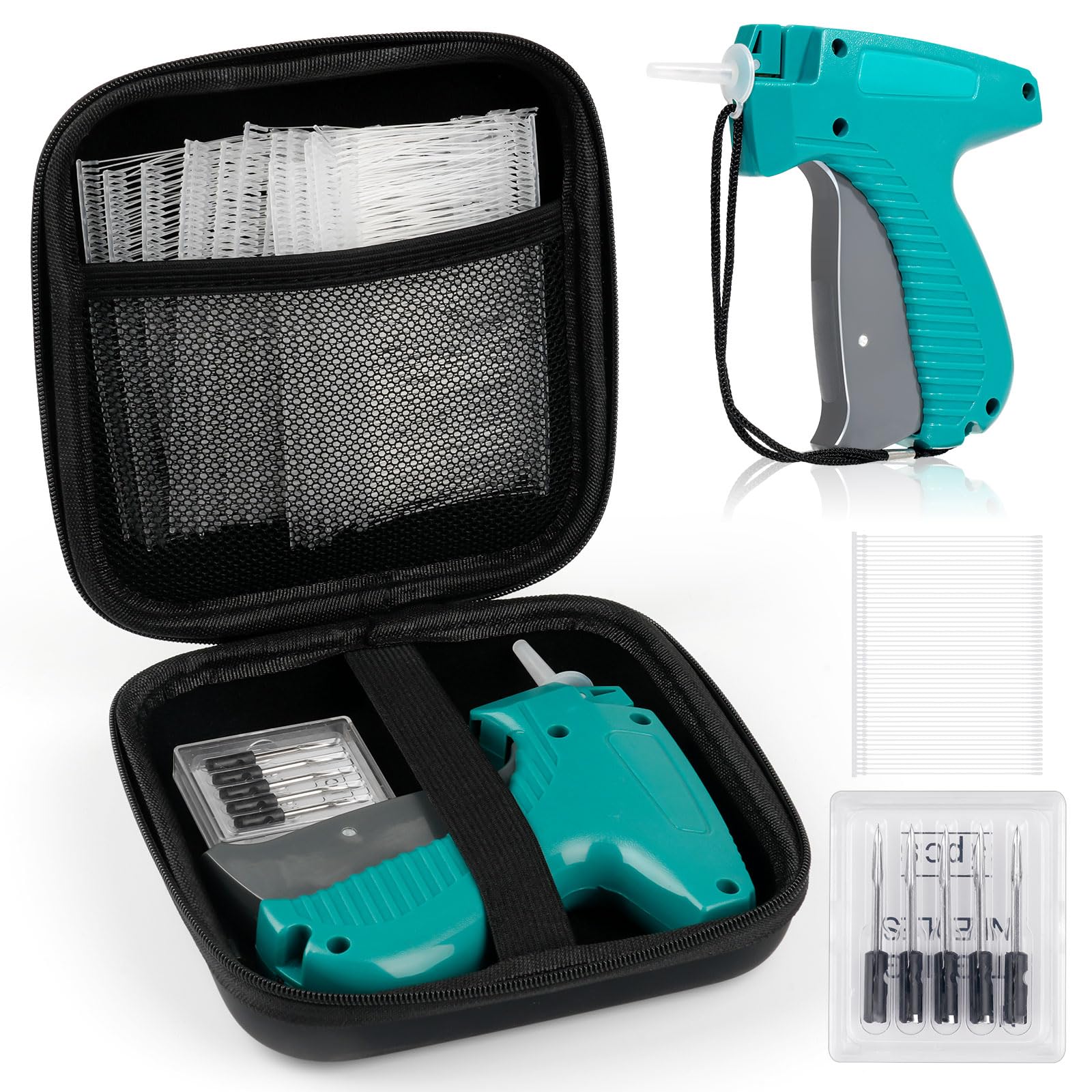 Photo 1 of **SELLING FOR PARTS**BEVTEE Price Tagging Guns for Clothes, Retail Price Tag Attacher Guns for Clothing (Not Stitch Gun), Includes 5 Needles, 1008 Barbs Fasteners, 1 Hard EVA Bag(Green)