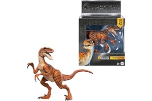 Mattel Jurassic World Hammond Collection Dinosaur Action Figure Toy, Atrociraptor Tiger, Premium Movie Design Glass Eyes & 13 Points Articulation