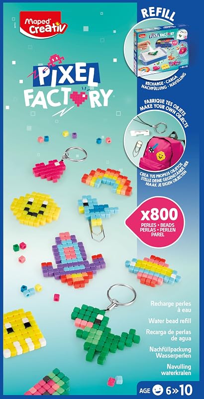 MAPED Pixel Factory, Set de Manualidades para Niñas, Crea Pulseras, Llaveros y Diseños Únicos con 800 Piezas de Colores, Kit Creativo para Jugar y Diseñar, Regalo Ideal para Niñas — foto 2 de 6