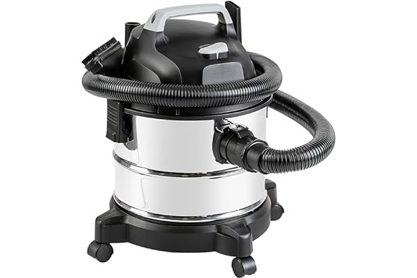 Amazon Basics Stainless Steel Tank 4 gallon, 3 HP Powerful Suction Wet/Dry Vacuum for Garage and Car, Grey/Black