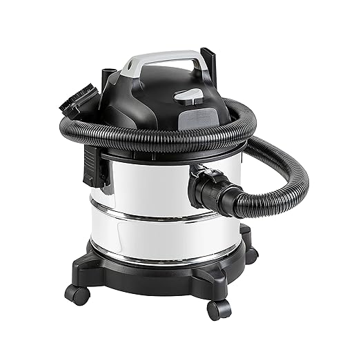 Amazon Basics Wet Dry Vacuum Cleaner, 4 gallon Shop, 3 HP Stainless Steel, Grey/Black