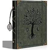 Vintage Photo Album 4x6 Leather Scrapbook Album with Writing Space 120 Photos & 30 Sheets DIY Paper Memory Albums Book for Anniversary Travel Vacation Family Tree, Green