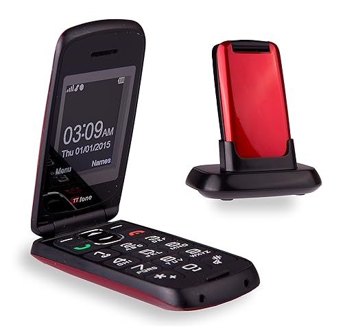 title=TTfone Star Telefono Cellulare con Tasti Grandi, Rosso