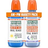 TheraBreath AM + PM Mouthwash Bundle, 16 fl oz, 2-Pack | Morning &amp; Overnight Rinses, Fight Bad Breath, Help Prevent Cavities