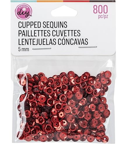 Red 8mm Sequins - 800 Pieces Per Pack For Crafts, Clothing & Decor