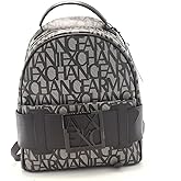 Armani Exchange Women's Backpack With All Over Logo, Beige/Nero, One Size