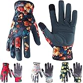 KDK Gardening Gloves for Women, Flexible Breathable Garden Gloves, Leather Working Gloves for Weeding, Digging and Pruning (Flowers and Berries, Small)