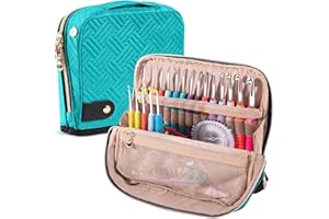 MYBAGZING Empty Crochet Hook Case - Crochet Hook Organizer Case Stand Up (Upgraded) -Corchet Organizer - Crochet Hook Holder for Knitting & Crochet Supplies, Crochet Needles, Crochet Accessories