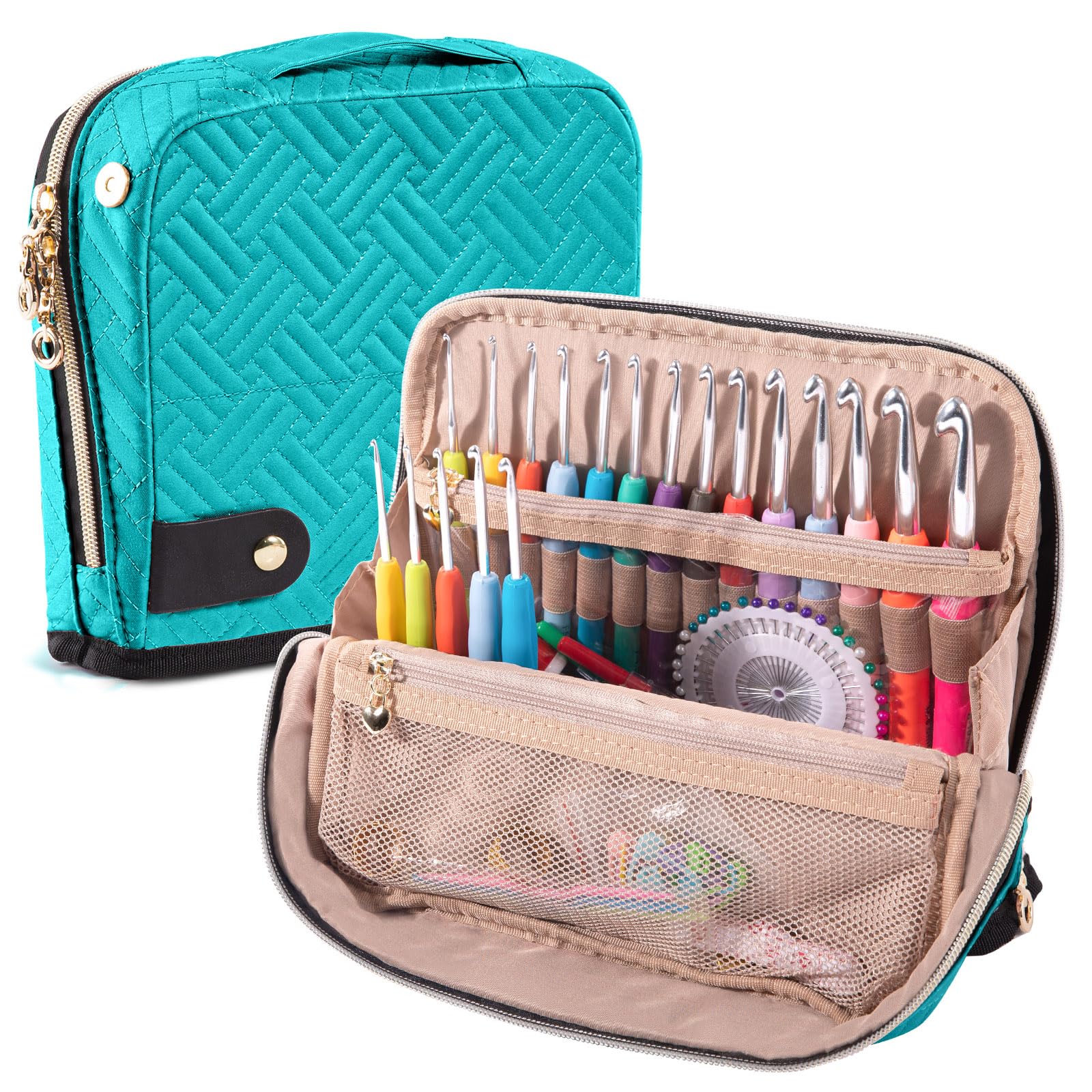 Photo 1 of MYBAGZING Empty Crochet Hook Case - Crochet Hook Organizer Case Stand Up (Upgraded) -Corchet Organizer - Crochet Hook Holder for Knitting & Crochet Supplies, Crochet Needles, Crochet Accessories