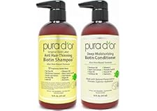 PURA D'OR Anti-Thinning Biotin Shampoo & Conditioner Set, DHT Blocker Hair Thickening Products For Women & Men, Natural Shamp