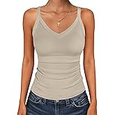 ANRABESS V Neck Tank Tops for Women Ribbed Knit Camisole 2026 Summer Casual Sleeveless Slim Fitted Basic Cami Shirts Clothes