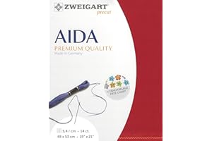 WIZARDI Precut Zweigart Stern-Aida 14 Count Christmas Red 3706/954