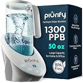 PIURIFY 3 in 1 Hydrogen Water Machine | BPA-Free Tritan | 50 OZ | Hydrogen Water Generator + Vortex Structured Water + Calcium Sulfite Filter | Removes 99% Chlorine &amp; Infuses Molecular H2