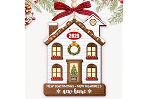 HEXMOZ New Home Ornament 2025 - Best Housewarming Gifts 2025 - New Home Gift Ideas - House Warming Gifts - First House Gift for Owners, Couples, Men, Women - Our First Christmas Ceramic Keepsake