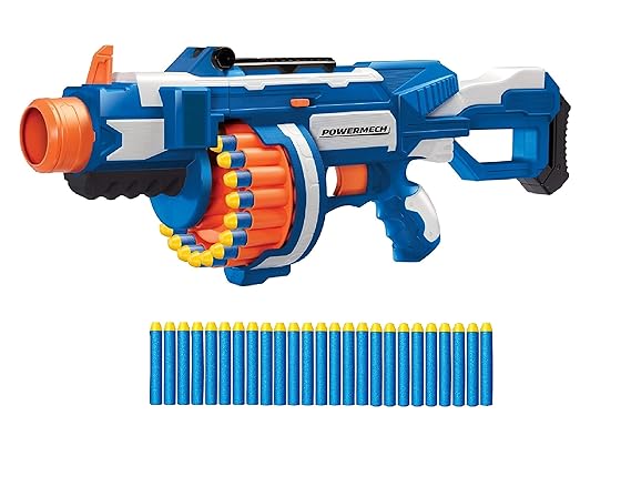 BuzzBee Air Warriors Powermech Flywheel Dart-Blaster 25 Schuß Trommel