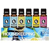 Eternal Essence Oils Housekeeping Set of 6 Premium Fragrance Oils - Includes Clean Cotton, Lemon Blossom, Lemon Grass, Sweet Pea, Ocean Breeze and Mountain Rain Scented Oils - 10ML