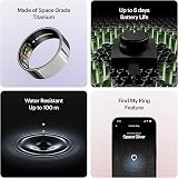 Ultrahuman Ring AIR Space Silver Size 11 Smart Ring Sleep Tracking view 7
