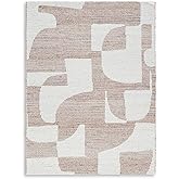 Signature Design by Ashley Brynnfield Casual Indoor Abstract Handmade 8 x 10 Rug, Beige & Light Brown
