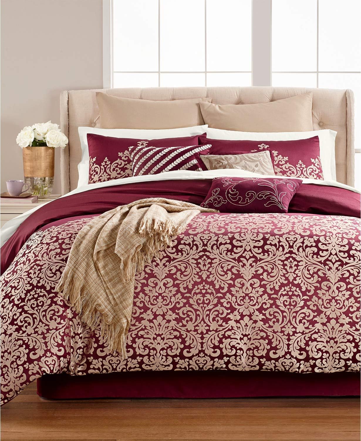 macy s martha stewart bedding on Amazon Com Martha Stewart Collection Antique Damask Reversible 220 Thread 14 Pc King Comforter Set Home Kitchen