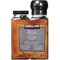 Kirkland Signature Black Pepper Adjustable Grinder with Refill, 12.6 Ounces