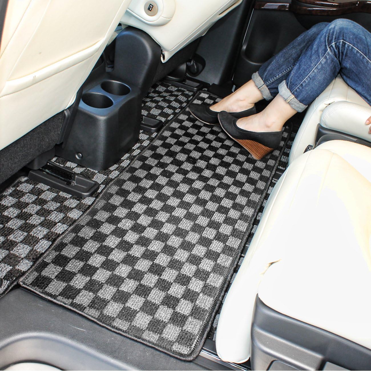 Amazon ヴォクシー 80系 フロアマット 2列目 リア セカンドマット カーマット 汚れ防止 黒 灰 Mサイズ フロアマット 車 バイク